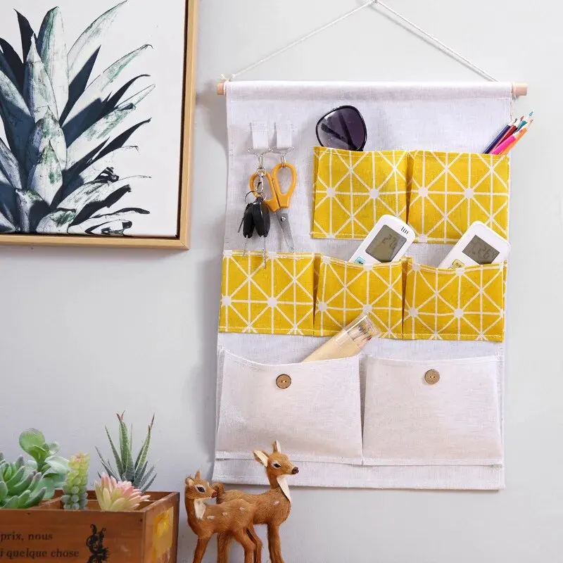 7 Pockets Hanging Storage Organizer Waterproof Wall Mounted Closet Organizer Bear Flamingo Sundries