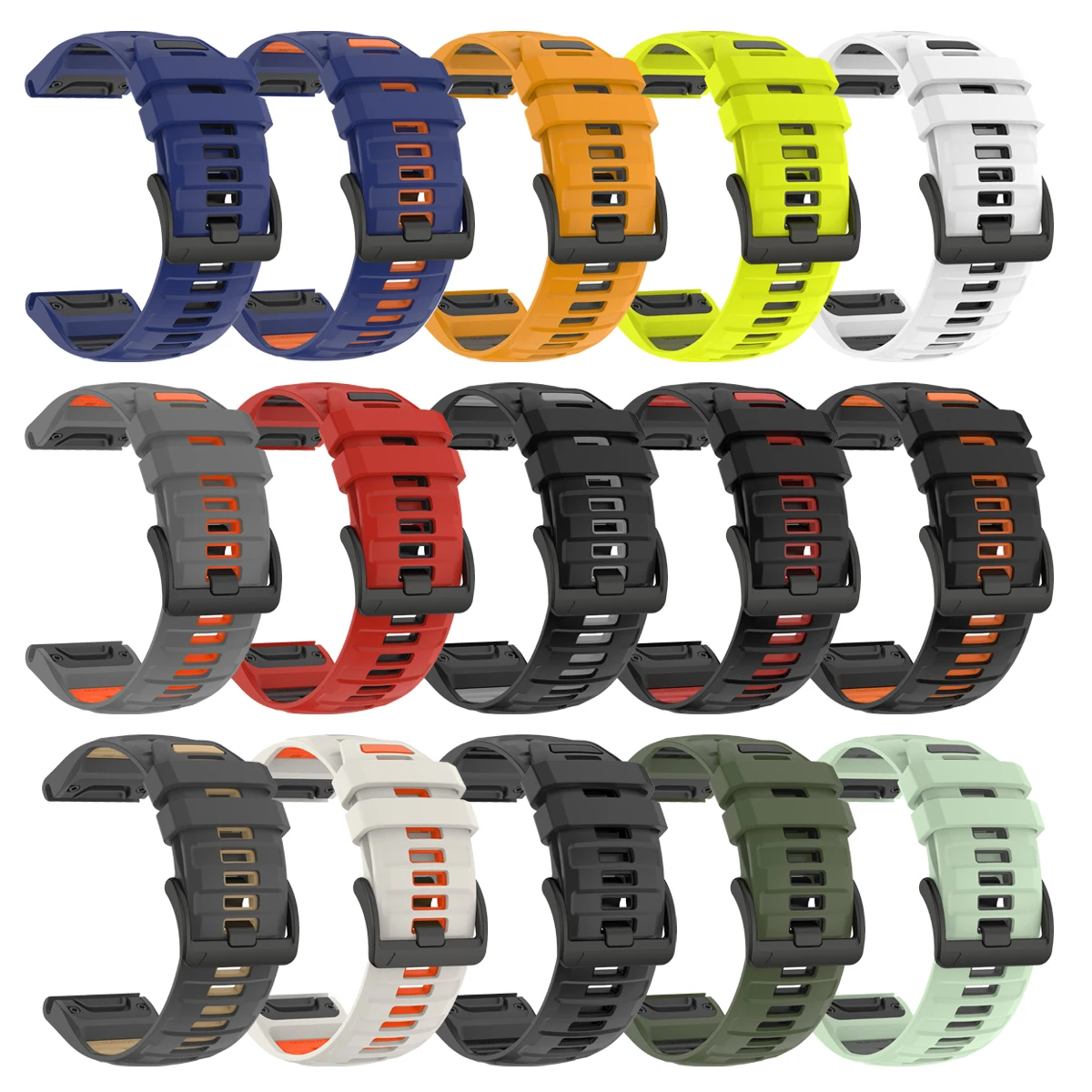 Premium Silicone QuickFit Watch Band - 22mm/26mm, Compatible Replacement Bracelet