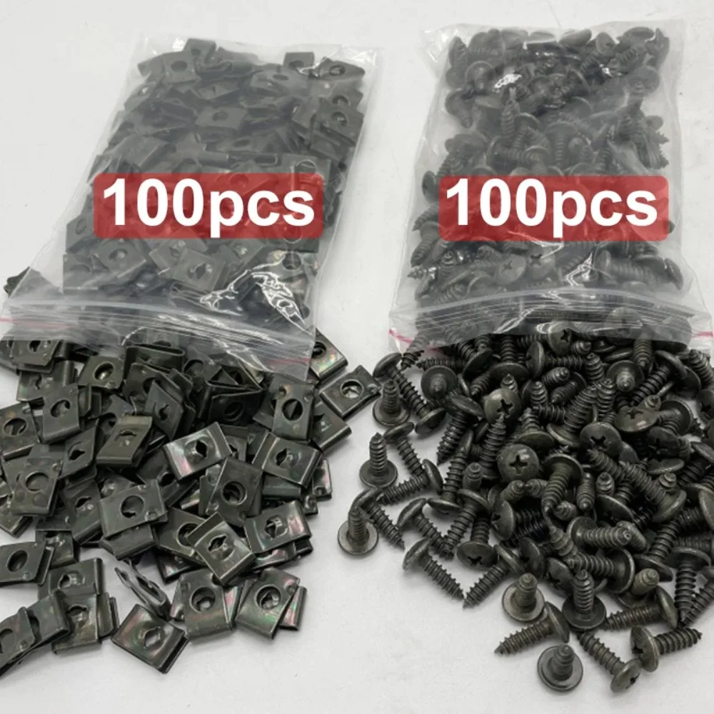 Zinc plated u shaped self tapping screws 100 pcs