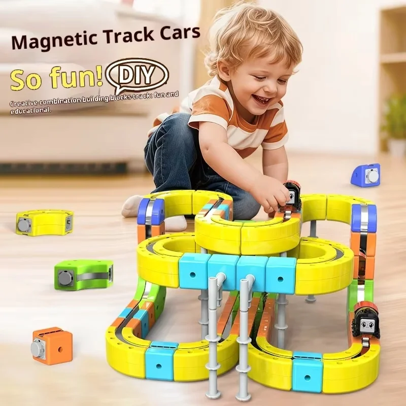 Magnetic Building Blocks Train Set Stem Educational Toy With Easy ...