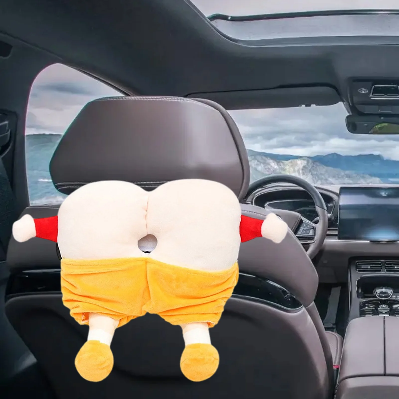 Plush Tissue Holder Cartoon Tissue Cover Hangable Car Plush Cover Paper Holder Napkin Box For Car Home Bathroom Kitc
