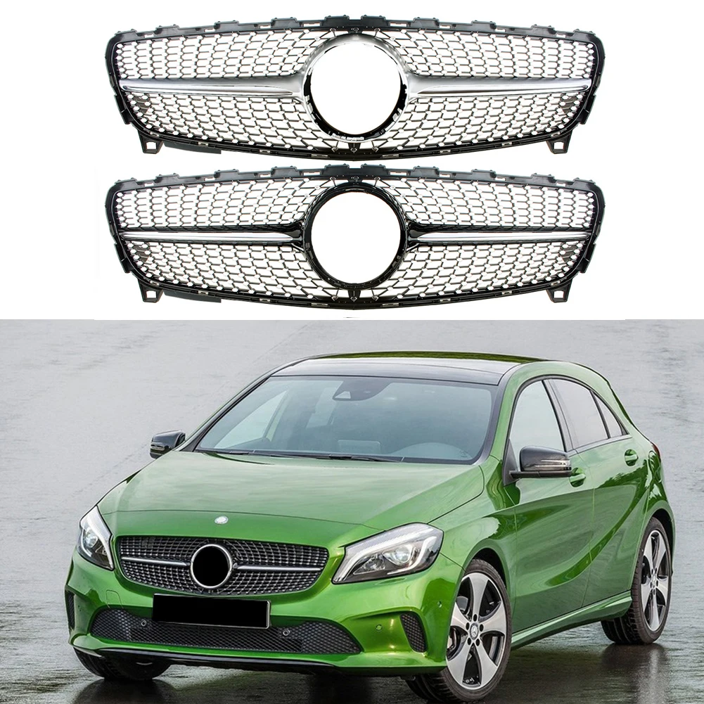 

Решетки передней фары для Mercedes-Benz W176 A Class A180 A200 A220 A250 2016 2017 2018 алмазные