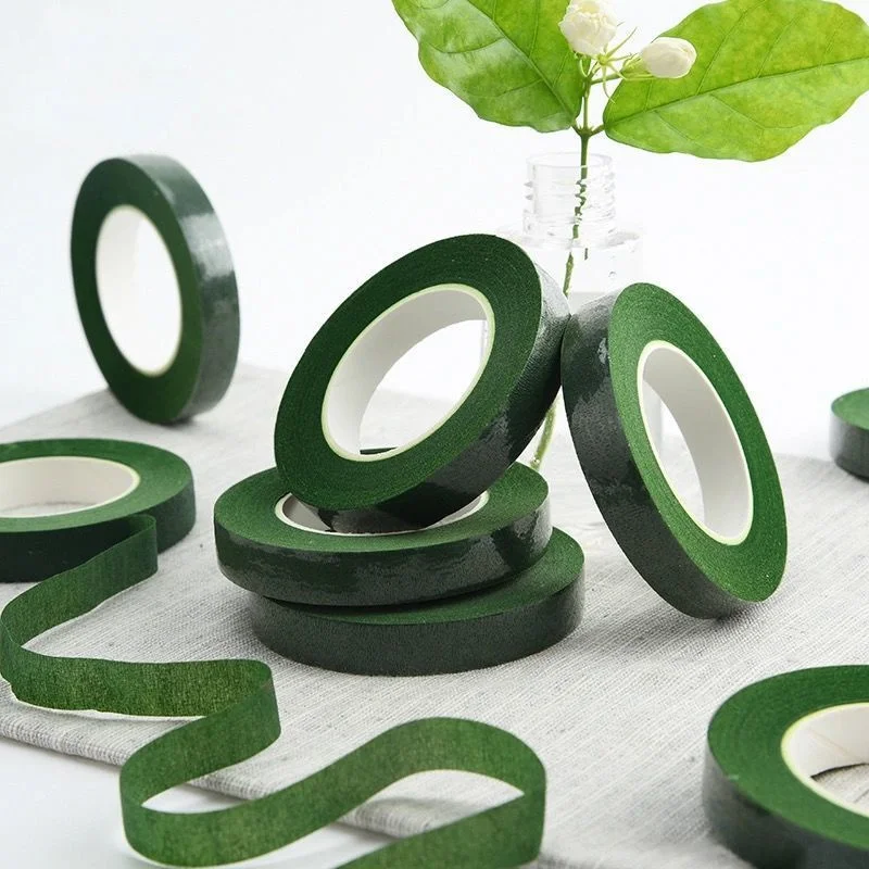 

Floral Green Tapes 12mm*30m/Roll Tape Corsages Buttonhole Artificial Flower Stamen Wrap Florist Stretchy Material Supplies