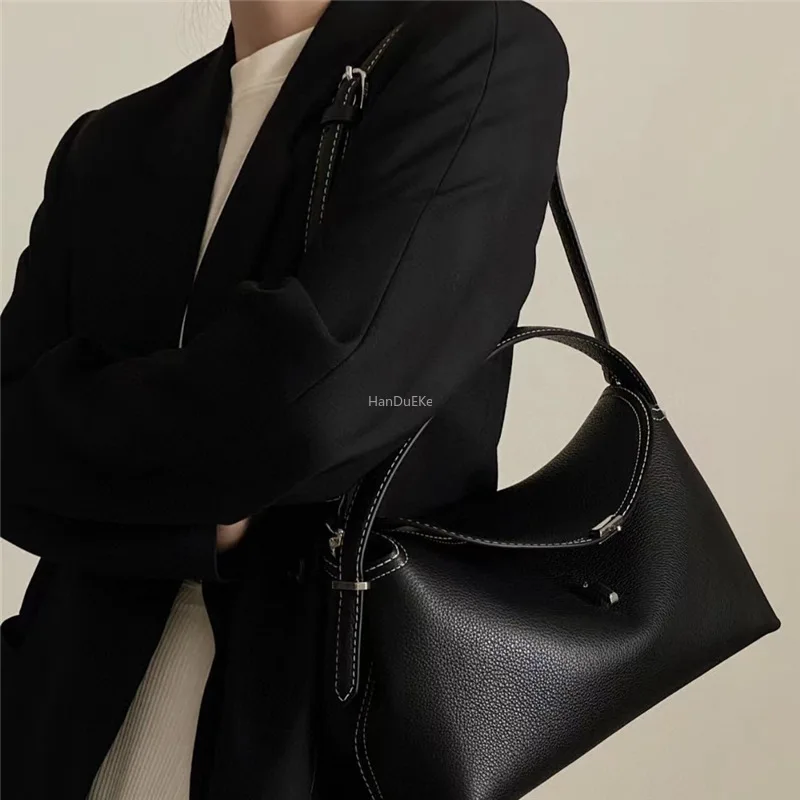 

Lychee Cowhide Leather Handbag Bags Women Black or Brown Classic Letter Printed T Lock Large Capacity Lady Fashion Shoulder Bag