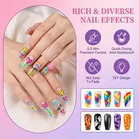 12-цветный набор ручек для дизайна ногтей, 3D ручка для дизайна ногтей, водостойкие быстросохнущие лакированные ручки для самостоятельного рисования ногтей, рисования точечной подводки — изображение 6