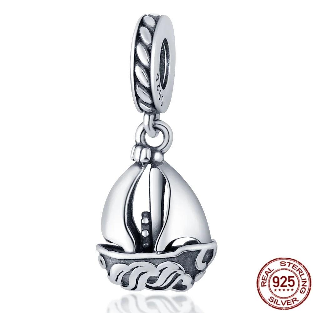 925 Sterling Silver Ocean Series Narwhal Charm Starfish Ocean Waves & Fish Beads Fit Pandora Bracelet DIY Pendant Woman Jewelry