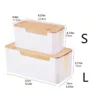Cable Management Box with Bamboo Lid for Extension Cord Power Stripe Surge Protector Wire Concealer Organizer Cover Hider 2