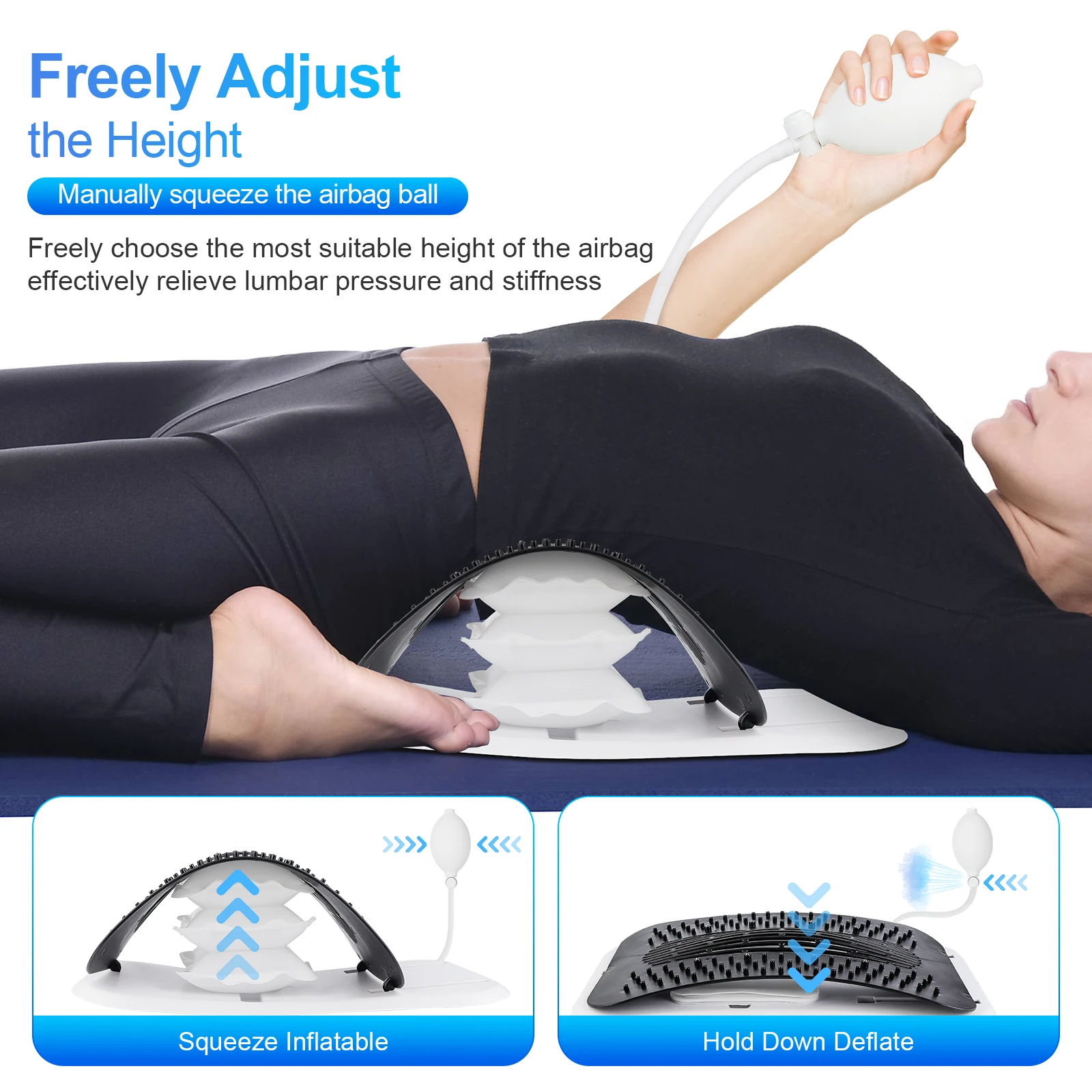 Back Stretcher Multi-Level Adjustable Massager Waist Neck Fitness