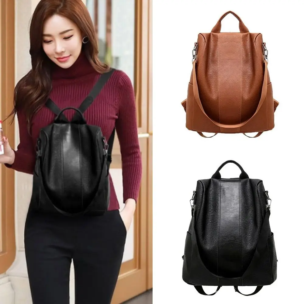 Ladies Rucksack Anti-theft Bag Womens Leather School Bag Backpack Handbag 1