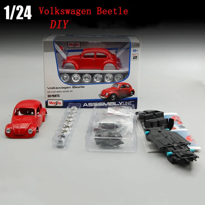 

Сборная модель автомобиля Maisto 1:24 Volkswagen Beetle, литый под давлением Металлический Игрушечный Автомобиль, модель имитации коллекции, подарок для детей