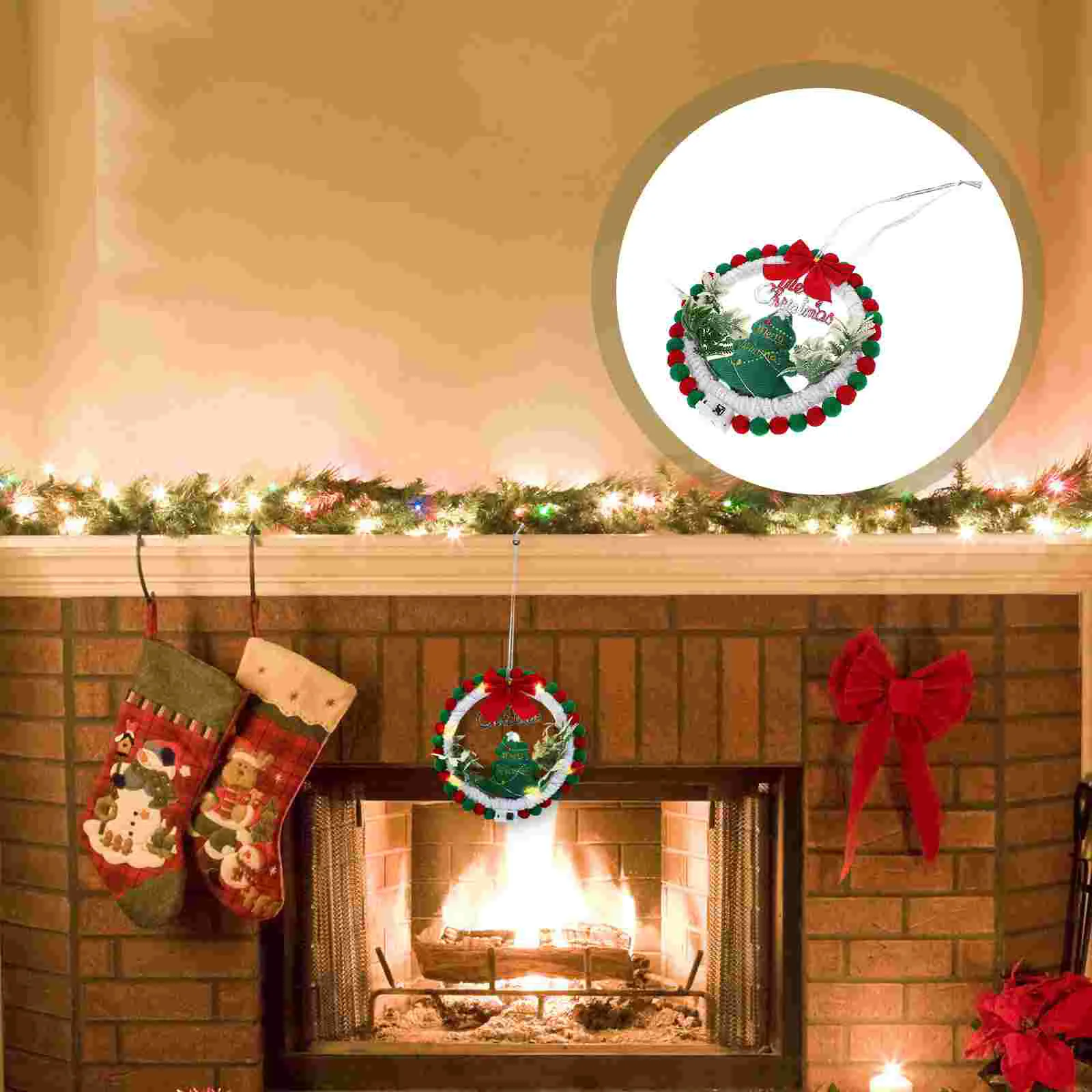 

Christmas Wreath Outdoor Lighted Christmas Pendant Wreath Diy Wreath Making Kit Lights Front Door