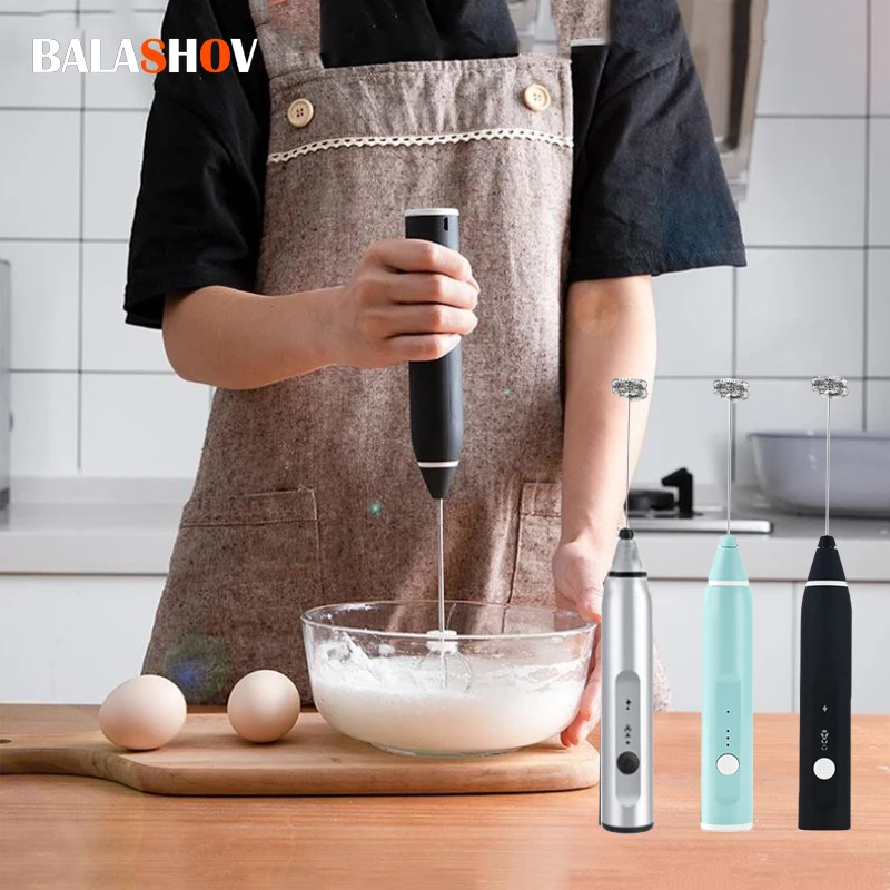 Wireless Milk Frothers handheld blender Electric Handheld Blende Portable USB Rechargeable Electrical Mini Maker Whisk Mixer Coffee Frothing Wand