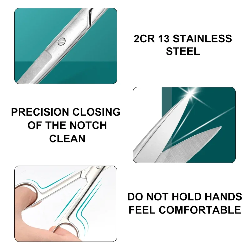 10cm/11.5cm/13cm/14cm/16 cm Animal Veterinary Vet Medical Stainless Steel Surgical Scissors Straight curved Tip Haircut Scissors 3