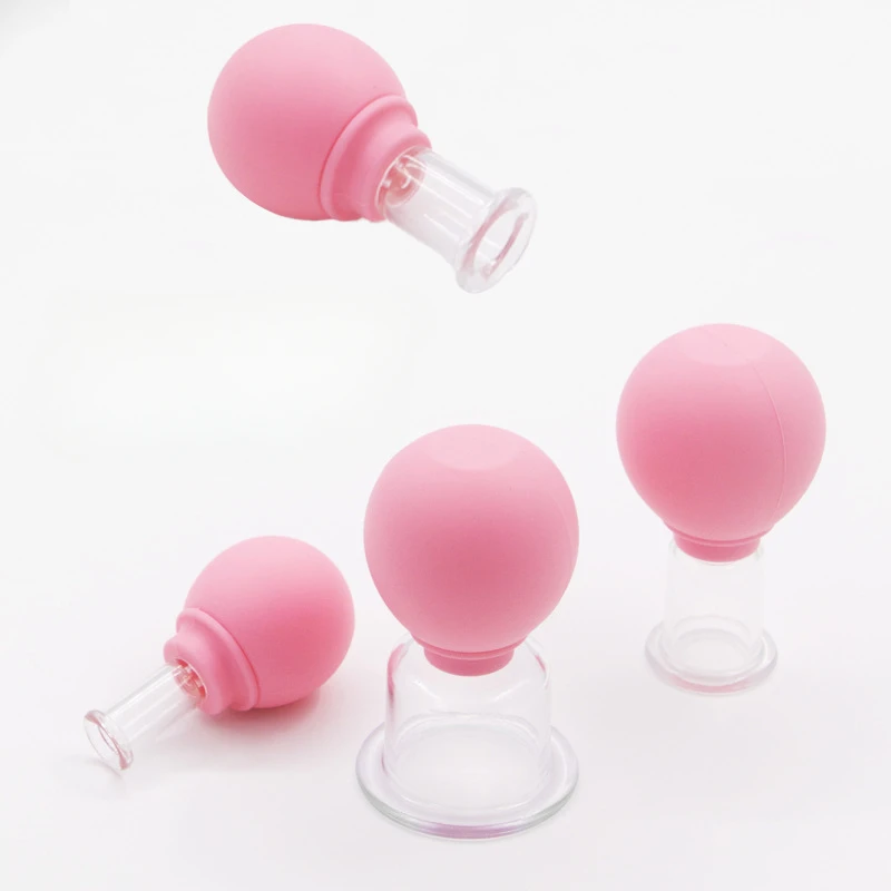4pcs Health Massage Vacuum Cupping Cups Set Rubber Head Anti Cellulite Massage Chinese Therapy Face Cupping Set Cans