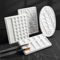 Imitation Porcelain Watercolor Palette Wavy Shape Easy To Clean Pigment Plate Chinese Painting Professional Art Tools 1