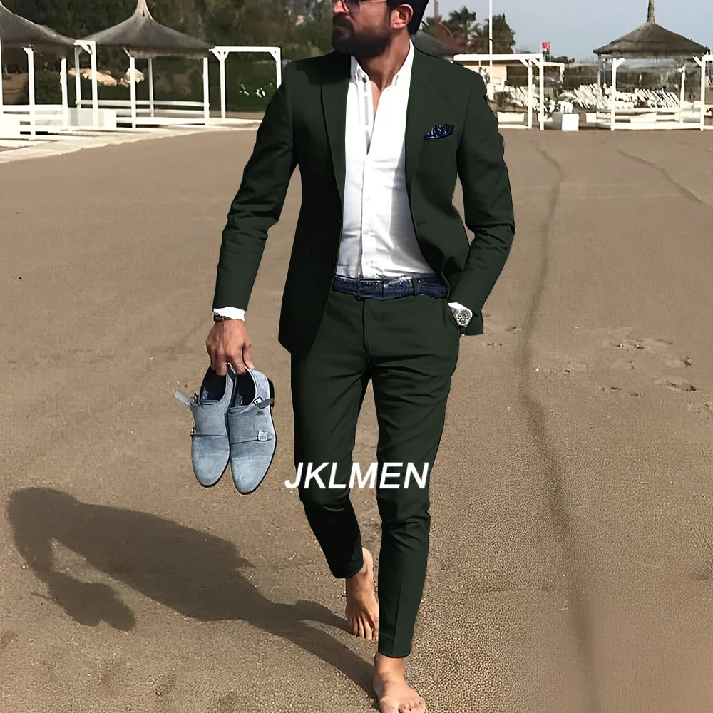 Men's Suit 2 Piece Jacket Pants Slim Design Business Office Work Wear Formal Customized Men's Suit Groom Tuxedo