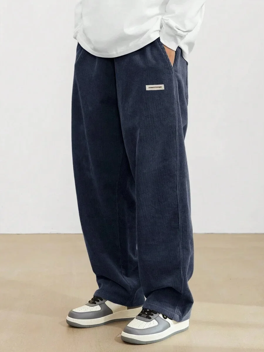 Corduroy pants men clothing Sweatpants Loose-Fit Casual Pants man baggy hosen Regular Length Trousers men cargo pants women 4