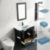 36" Bathroom Vanities Cabinet with Sink Combo Set Undermount Ceramic Sink w/Thickened Wood Painted Surface Black 6