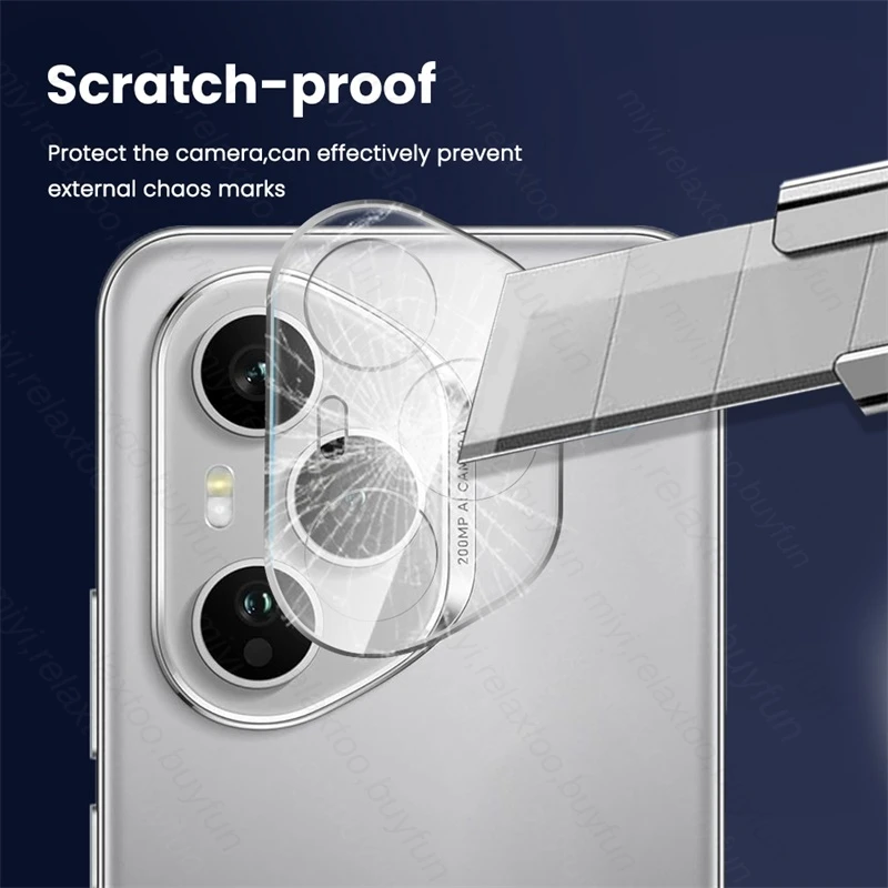 Clear 3D Curved Tempered Glass Camera Protector Lens Cap (3-Pack)