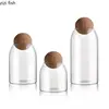 Glass Storage Bottle Round Cork Stopper Glass Pot Tea Sealed Pot Flower Fruit Tea Display Bottle Coffee Bean Storage Bottles 6