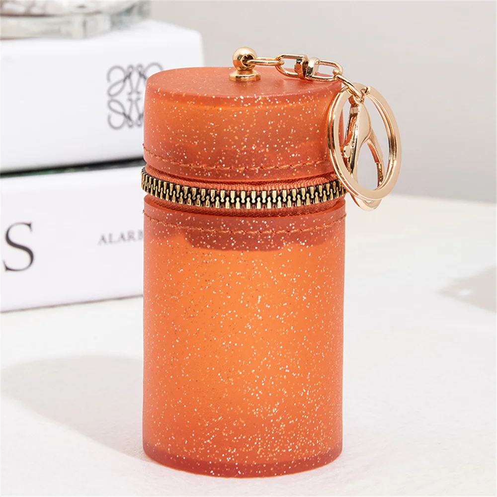Women PVC Lipstick Bag Key Chain with Zipper Lipstick Storage Bag Pendant Organizer Portable Lip Gloss Lip Balm Holder cosmetic bag