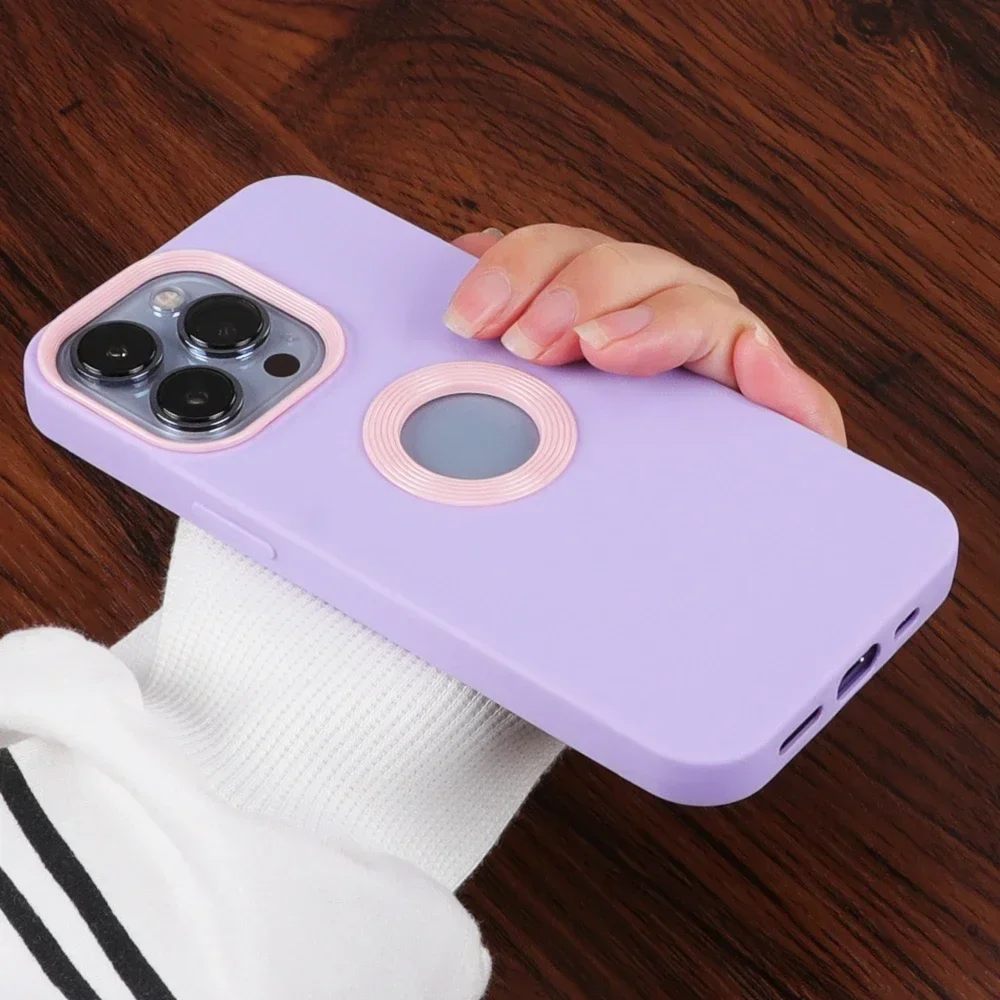 Stylish Dual-Color Shockproof Silicone Phone Case with Fashion Logo Design