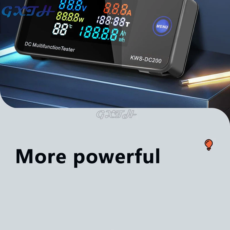 ph measuring device 0-200V 0-100A DC Digital Voltage Ammeter Multifunction Color Screen Electric Vehicle Voltmeter Energy Monitor wind anemometer