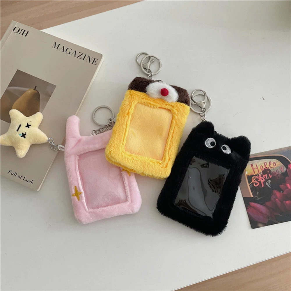Credit Card Holder Card Holder Card Protector Idol Card Protector Photo Card Holder Idol Card Book Photo Album Photo Card Binder Plush Card Cover Star Chasing Pendant Cartoon Protector Case Animal Shape Cute Photo Card Holder Sweet ID Credit Case Keychain