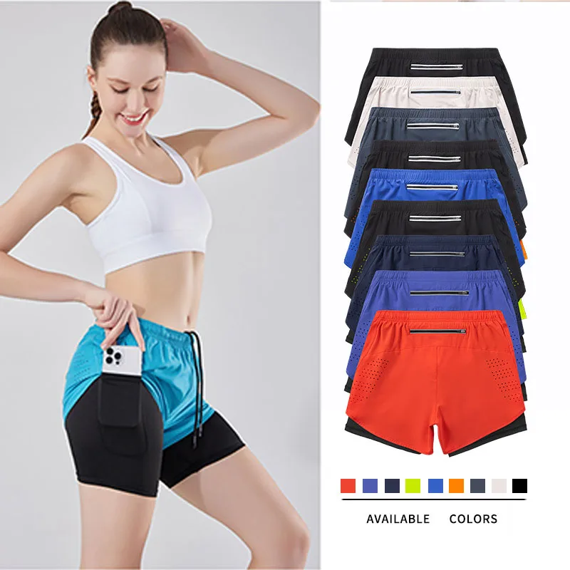 Women's 2-in-1 Sports Shorts Quick Dry Breathable Built-in Liner Anti-Chafe Loose Fit for Running Marathon Track Gym Workout 1