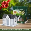 Bird Feeder House for Outside, Metal Mesh Wild Bird Feeder with Triple Feeders for Finch Cardinal Chickadee, Large Capacity 5