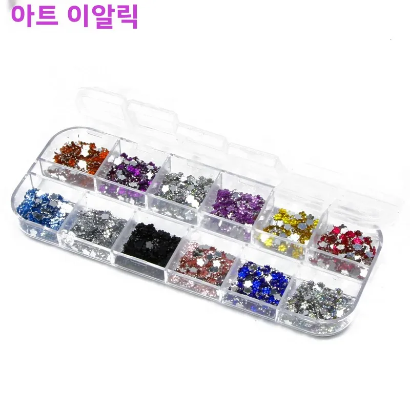 3000개 2mm 3D 실버 네일 아트 라인스톤 라운드 믹스 눈물방울 하트 스티커 보석 데코 글리터 네일 장식 공예