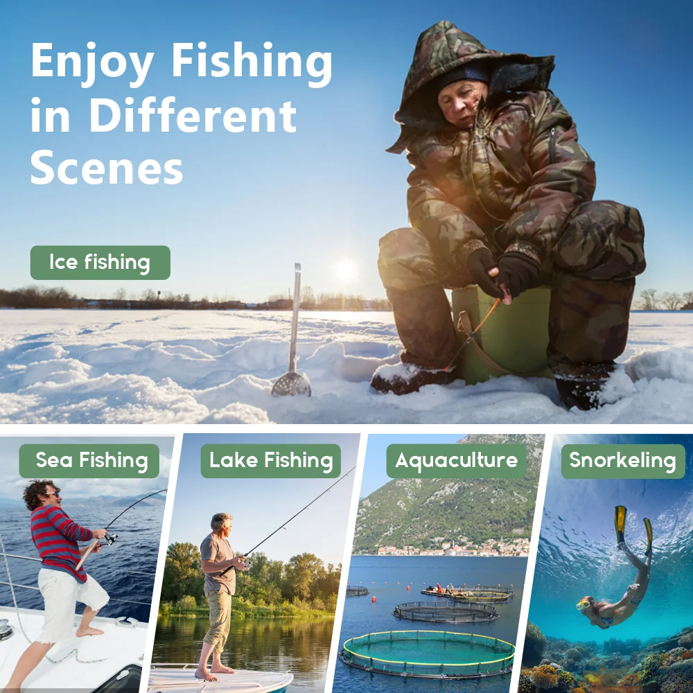 DVR Fish Finder 15M 30M 1000TVL Underwater Ice Fishing Camera 4.3 Inch Monitor 6PCS LED Night Vision IR Lamp