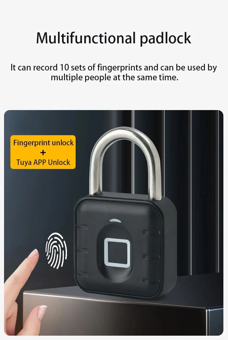 Tuya bt waterproof fingerprint password padlock gym padlock € 23,28