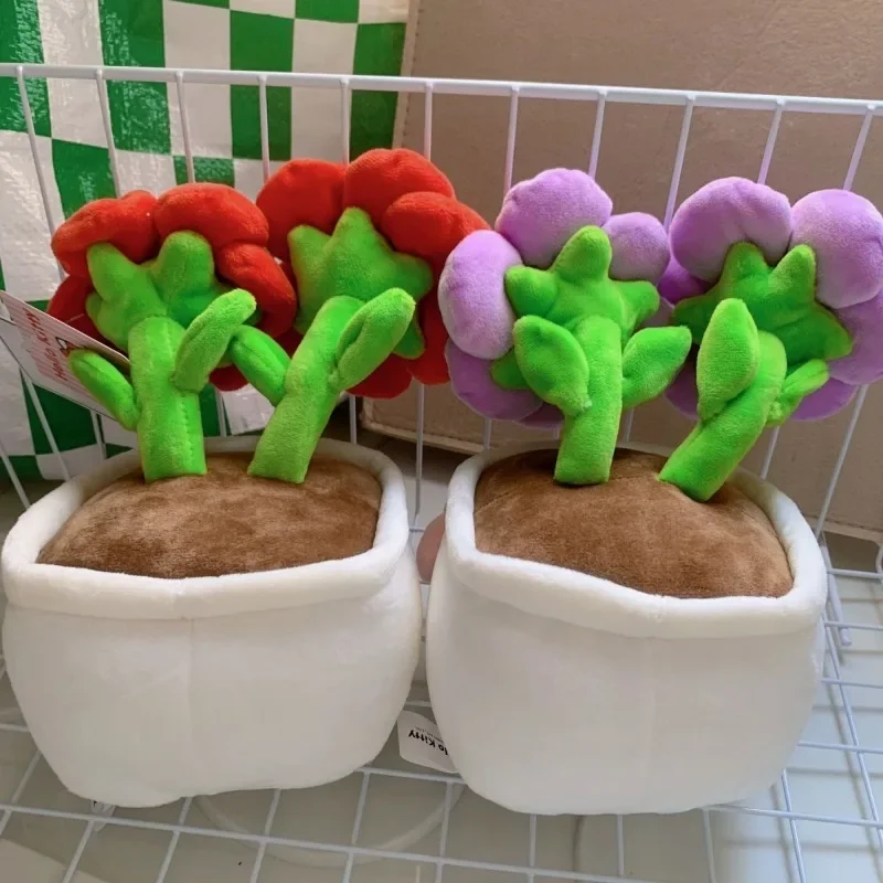 Sanrio Hello Kitty Plush Flower Potted Plant Super Cute Cartoon Anime Character Doll Ornaments Kawaii Birthday Gift for Girls 3