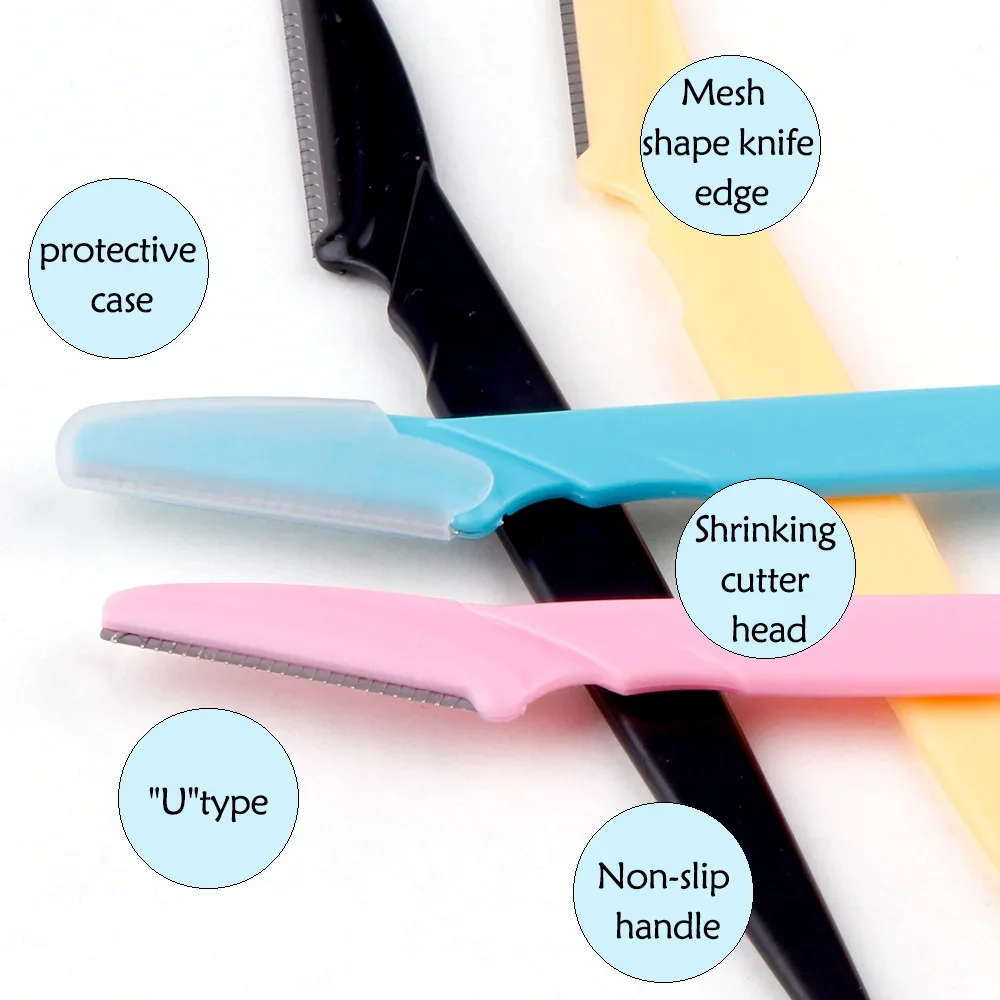 3/4/10Pcs Eyebrow Trimmer Face Blade Shaver Portable Eye Brow Epilation Hair Removal Safety Eyebrow Cutting Woman Makeup Tools 5