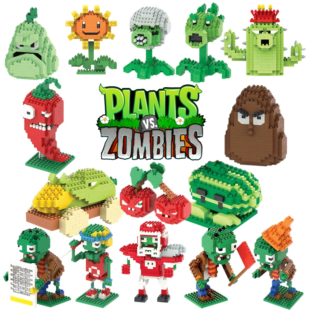 Piante Vs Zombies 2 Lego Block Child Wisdom Toys Figura Girasole Peashooter Cherry Bomb Conehead Zombie Play Bambini Regalo Di Natale