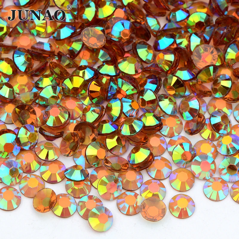 JUNAO Wholesale 2 3 4 5 6 mm Transparent Resin Rhinestone Bulk Flatback Strass Diamond Non Hot Fix Crystal Stones for DIY Crafts Garment Hooks