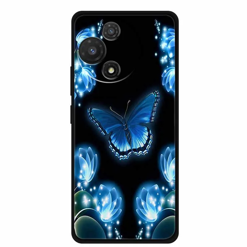 Black Soft Silicone TPU Phone Case with Cool Wolf Design - Shockproof and Protective Cover