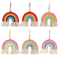 BeHandwovens Cotton Rope Rainbow Tassels Wall Car Pendants Rainbow Wall Hangings Holiday Decorations 1
