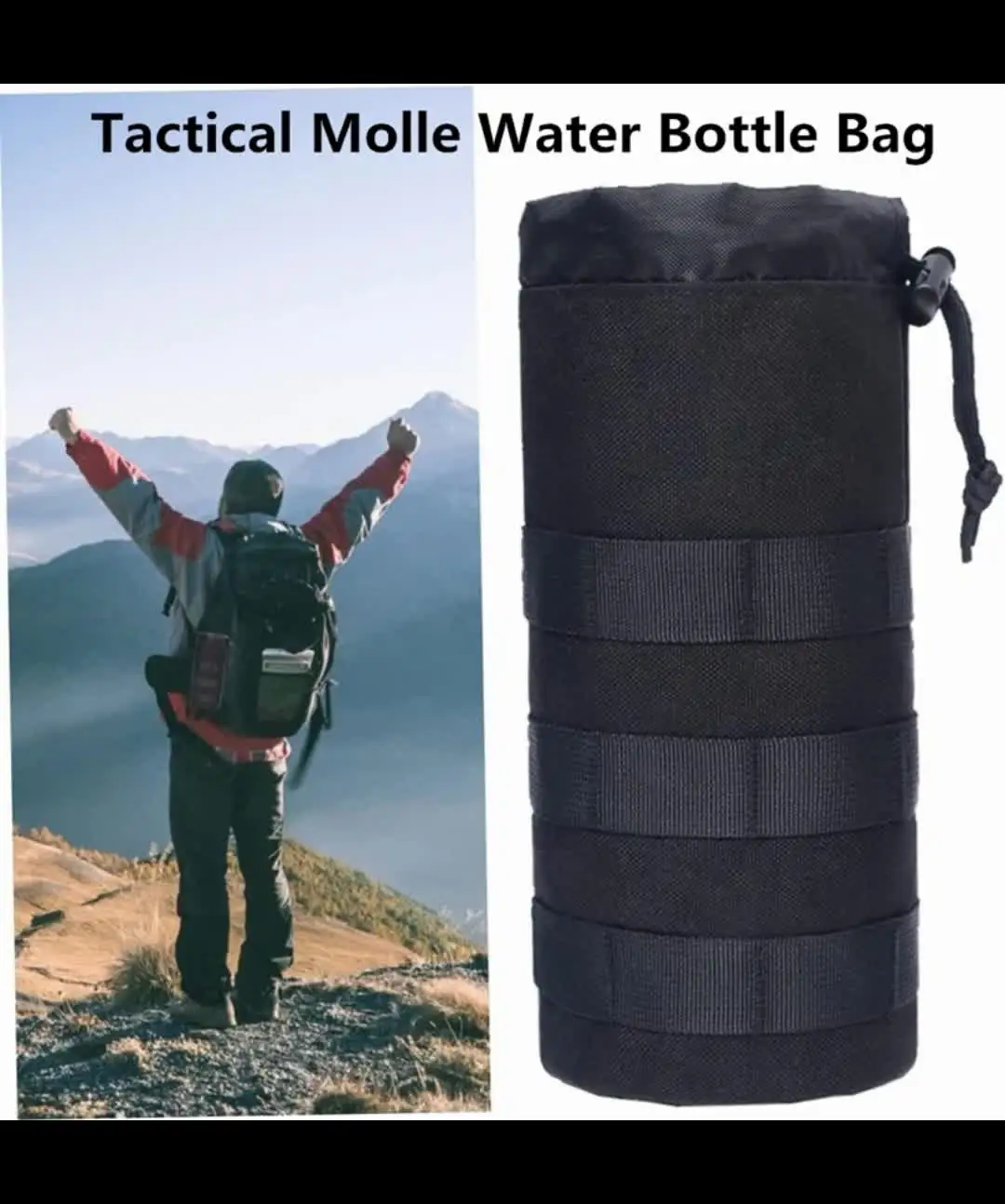 Accessori Trekking Porta Bottiglia Per Cintura MFH - Sistema A Molle