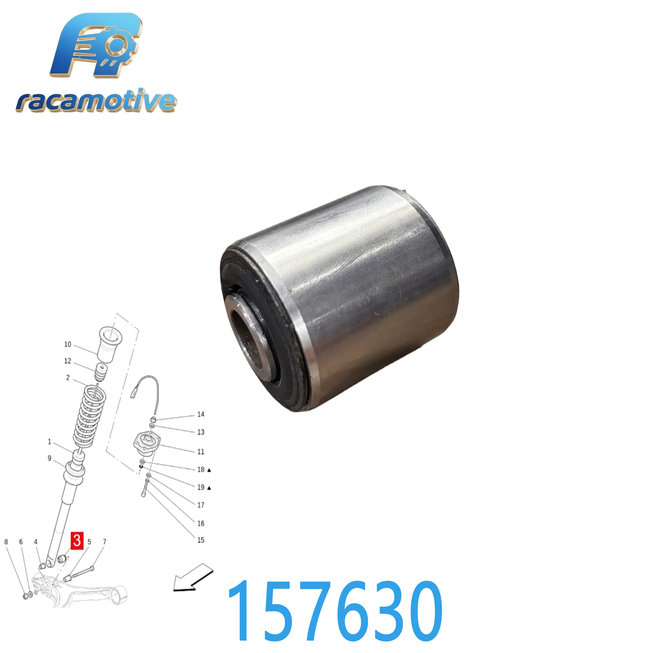 157630 per Ferrari 458/488/599/F430 Maserati GRAN TURISMO M145, GRANCABRIO M145, Quattroporte M139 Giunto Sferico Ammortizzatore - immagine 2