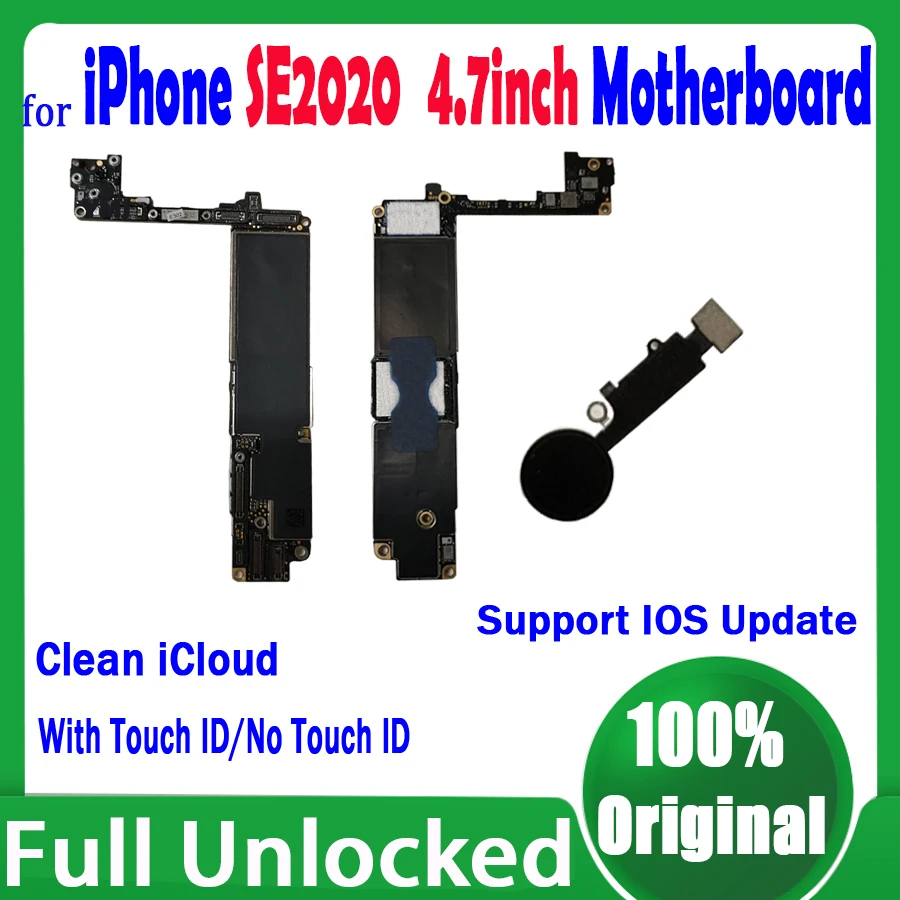 

Free Shipping For iphone SE 2020 Motherboard Original Unlock Clean iCloud For iphone SE2 Logic Board 100% Tested Work Mainboard