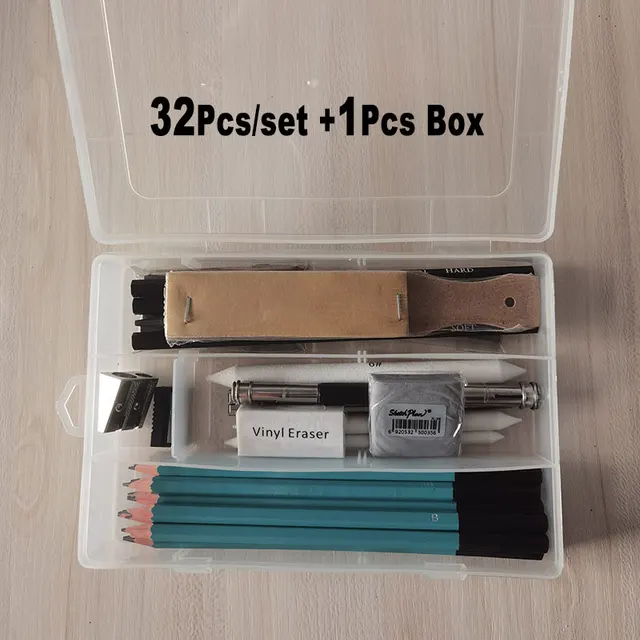 Professional 26Pcs 33Pcs 50Pcs Art Set 5H-8B Sketch Drawing Pencil Complete  Kits Charcoal Graphite Stick Bar Eraser For Artist - AliExpress