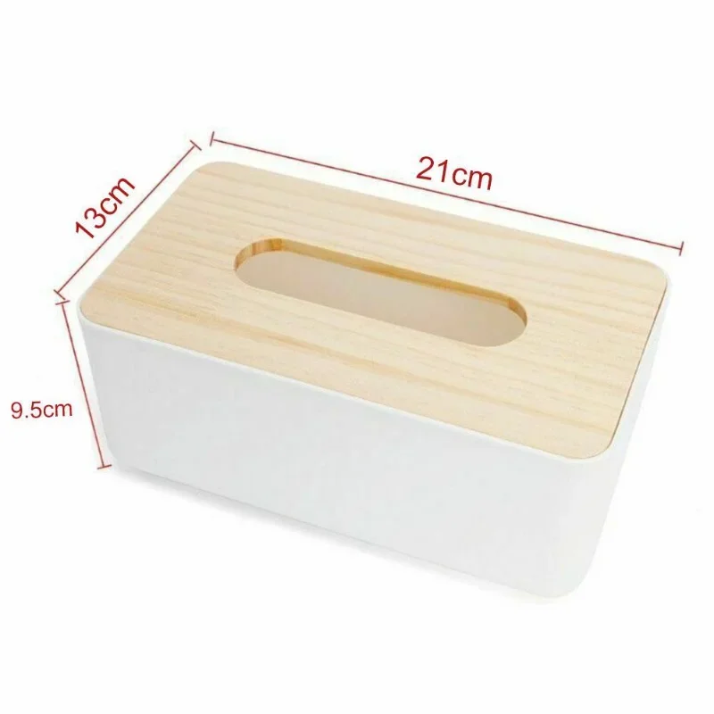 Plastic Tissue Box Modern Wooden Cover Paper with Oak Home Car Napkins Holder Case Home Organizer Decoration Tools tissue box 5