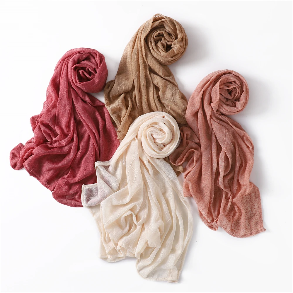 New Design Lace Scarves Breathable Hijabs Muslim Women Long Scarf Shawl