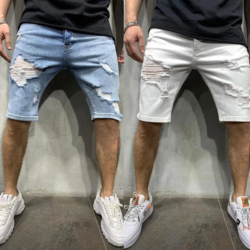 Denim Shorts Korean Style Summer Men's Wide Leg Denim Shorts Casual Baggy Short Jeans Male