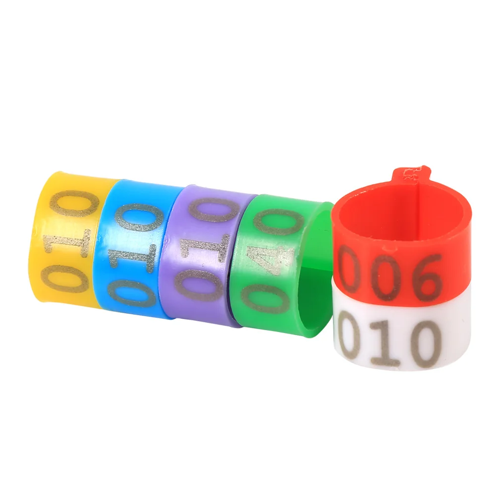 Bird Leg Rings Poultry Leg Bands 6Colors /Bag 16MM 001-100 Numbered Plastic Poultry Chickens Ducks Goose Bands Rings plastic poultry leg clips