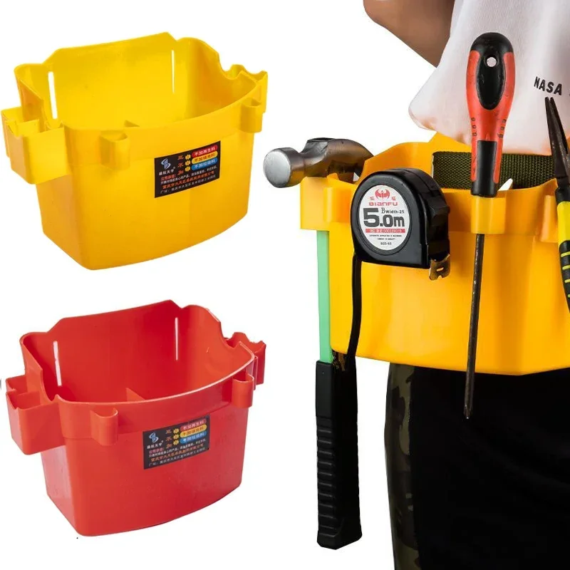 Multifunctional Waist Box Plastic Storage Box For Screw Hammer Pliers Hardware Parts Woodworking Waist Double Grid Tool Boxes