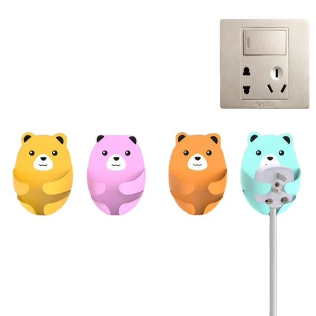 4Db Horog, Nincs Lyukasztás, Konyha Aranyos Kis Medve Huzaltartó, Magas Viszkozitású Kerámia Csempe, Erős Rögzítés, Horog - Image 5