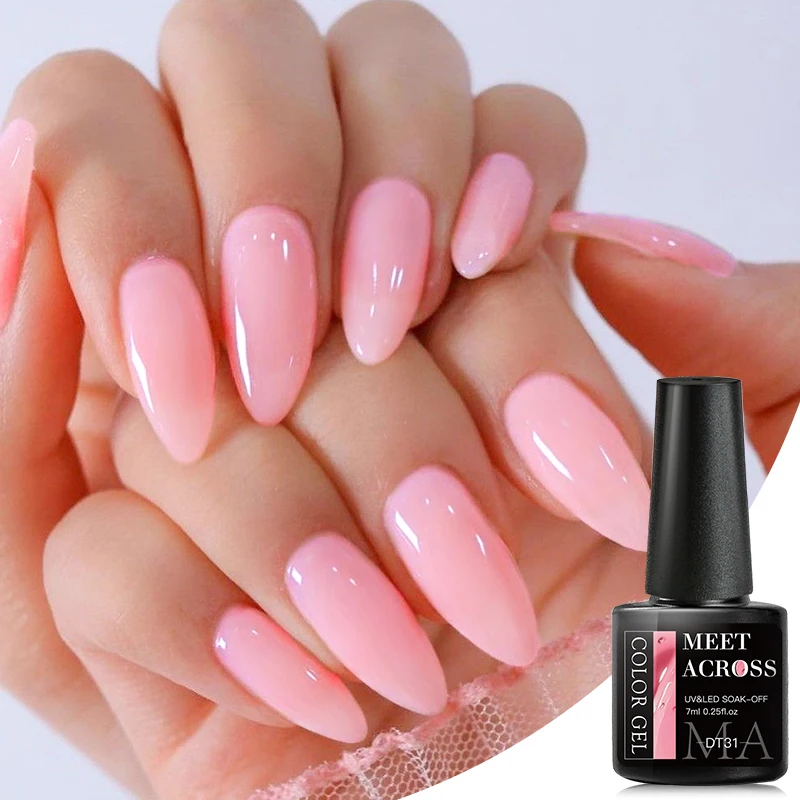 Meet Across 7ml Jelly Nude Gel Polish Translucent Pink Milky White Nail Gel  Manicure Uv Led Semi Permanent Soak Off Nail Polish - Nail Gel - AliExpress